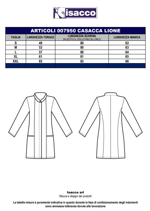 Casacca Lione Polsi in Maglia Azzurro - 100% Cotone