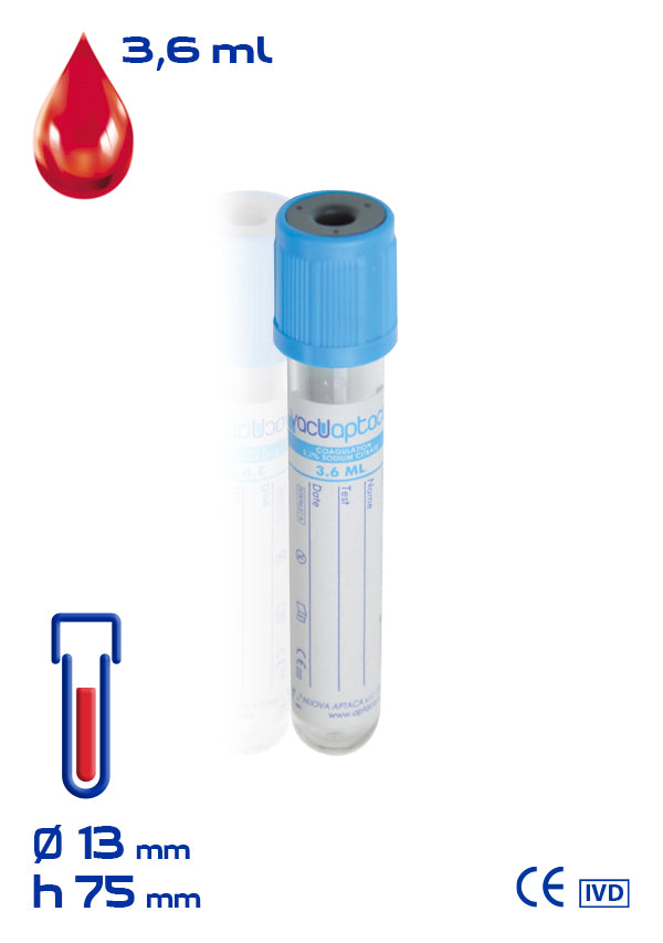 VacuAptaca Provetta Sottovuoto 13×75 Mm – 3,6 Ml