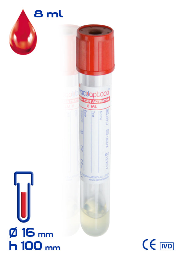 VacuAptaca Provetta Sottovuoto 16×100 Mm – 8 Ml