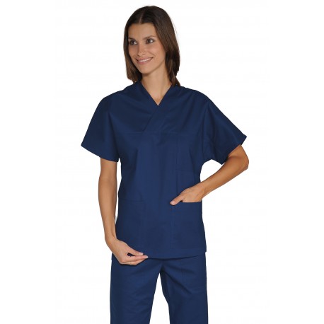 CASACCA COLLO A V BLU - UNISEX 65% POLIESTERE 35% COTONE