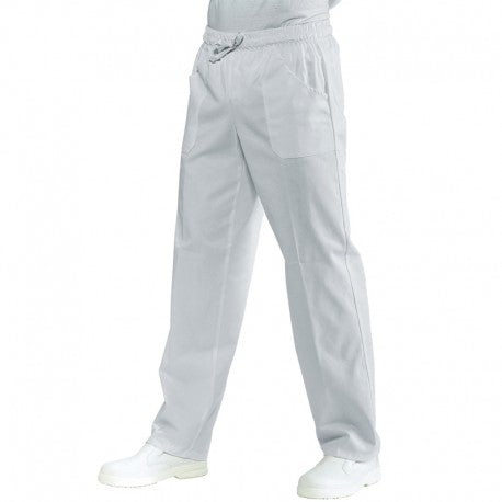 PANTALONE CON ELASTICO BIANCO - 100% COTONE - L