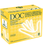 Guanti chirirgici sterili in lattice, senza polvere - La superficie a micro grana assicura un’ottima tenuta in ogni condizione di uso. - La forma anatomica consente un ottimo comfort. - Sterilizzati ad ETO. - Lunghezza: 300 mm - Conforme alla farmacopea americana (USP). - Confezione in dispenser da 50 paia. - Dispositivo medico Classe II A. DPI cat III. EN455-EN347-AQL<1,5