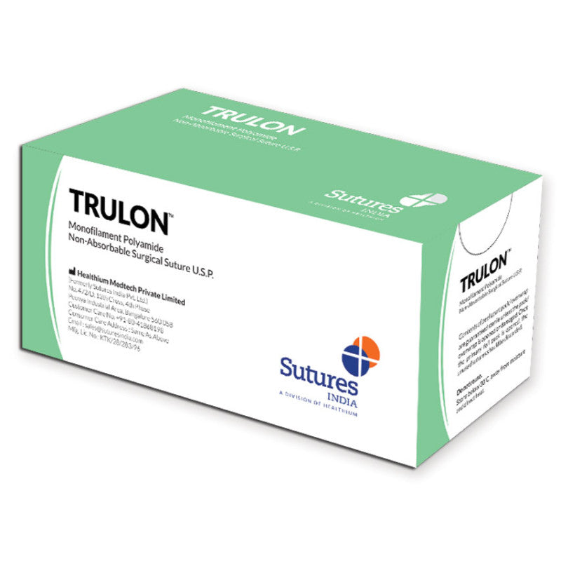 Sutura non assorbibile Trulon calibro 4/0, curva 3/8, ago 19 mm - 45 cm - nero - Conf. 12 pz image 0