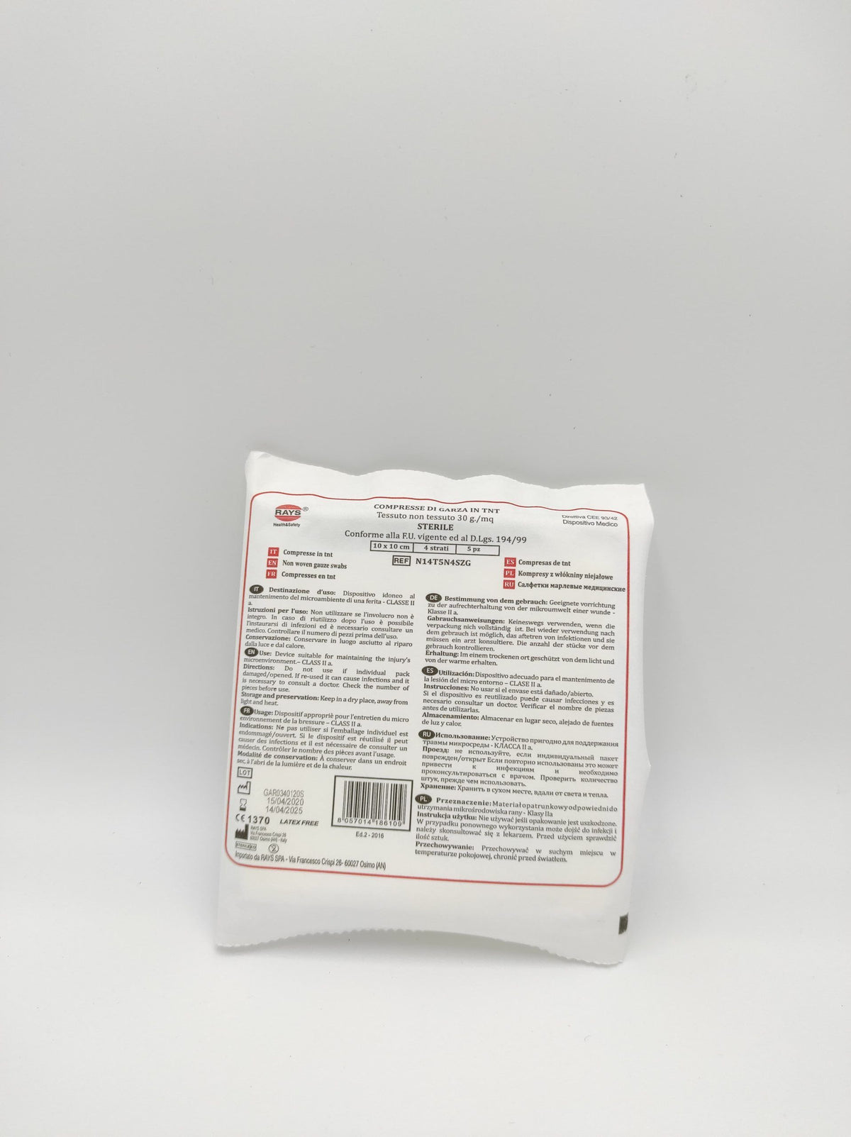 Compresse di Garza in TNT Sterile - 10x10 cm - Conf. 250 pz. image 1
