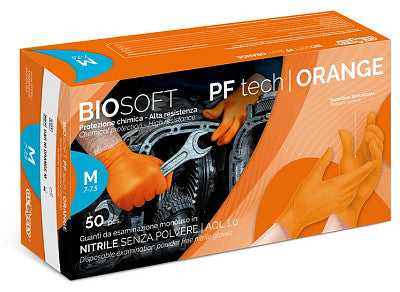 Guanti in Nitrile Biosafe PF Tech Orange - 50 pz. image 0