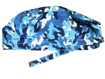 Cappellino chirurgico - fantasia Militare blu - M