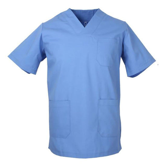 Casacca Collo a V - Azzurra - 100% Cotone