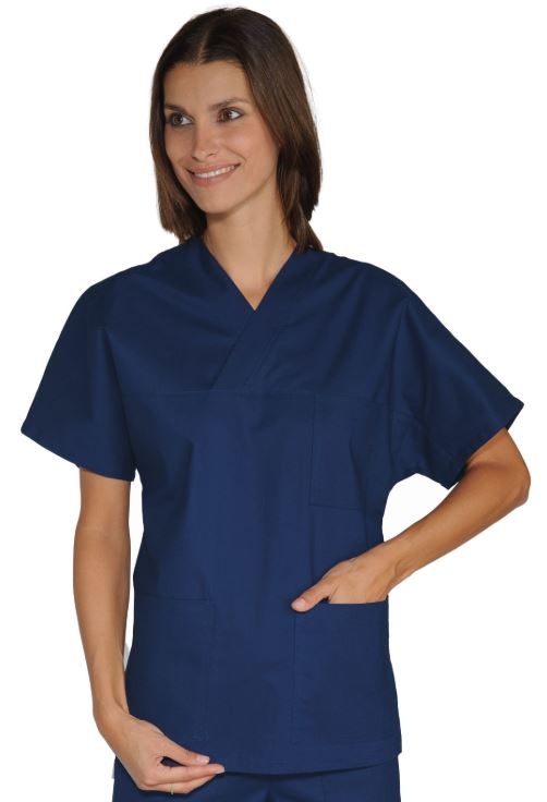 Casacca Collo a V - Blu - 100% Cotone