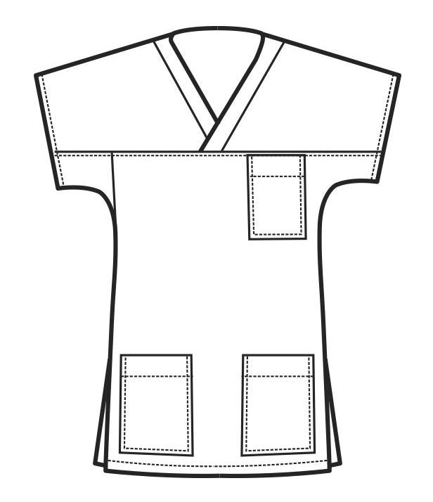 Casacca Collo a V - Azzurra - 100% Cotone