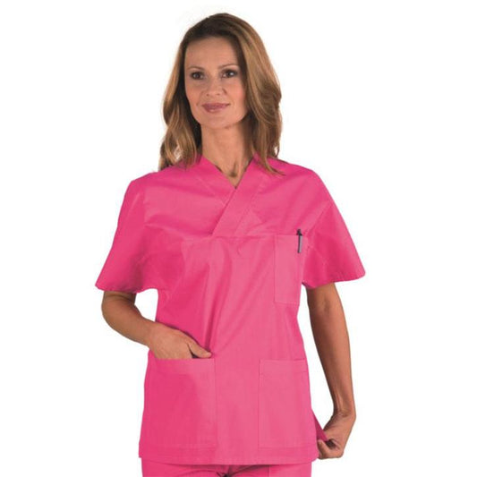 Casacca Collo a V Fucsia – 65% Poliestere 35% Cotone