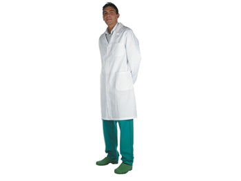 Linea professionale di qualità, 100% cotone. Prodotto marchiato CE secondo le direttive 89/686/ CEE.  Camice Colore: Bianco Taglia - Europa: 52 - USA: L - Francia: 48 Per uomo