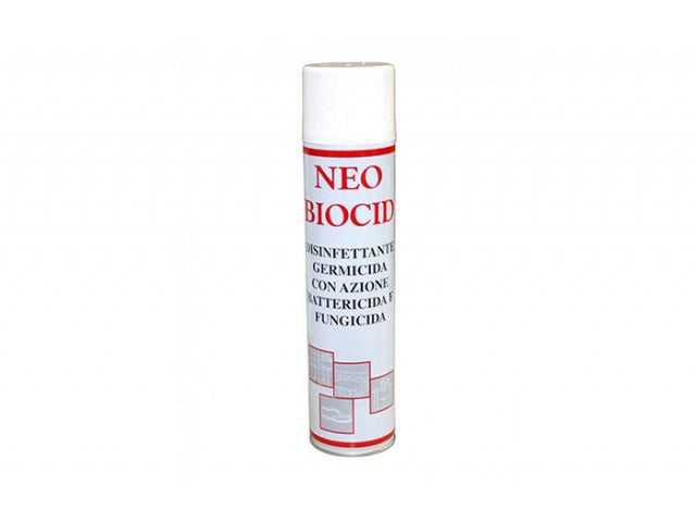 Amuchina Neo Biocid disinfettante spray 400 ml (Amuchina)  Consente di disinfettare e deodorare abitacoli di auto, camion camper, ambulanze, autobus e ovunque si creino odori sgradevoli.  Ottimo per la disinfezione di caschi, calzature e tutti gli indumenti e protezioni di uso frequente.  Disinfetta in modo rapido e sicuro oggetti di uso pubblico come telefoni e assi WC verso i quali si prova una certa ritrosia al contatto.  Disinfetta e deodora ambienti quali, uffici e abitacoli di autovetture, camion, aut